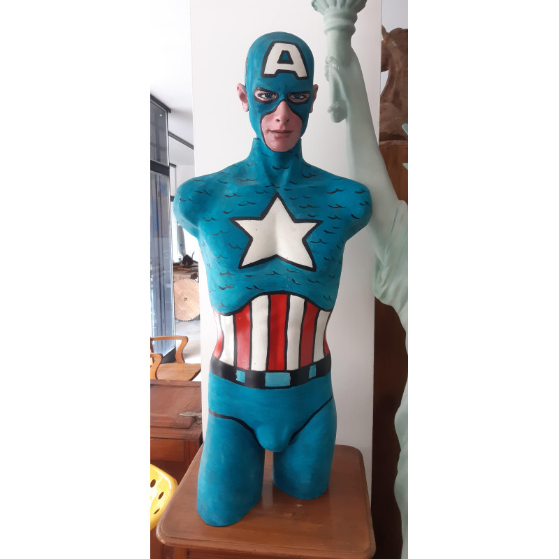 MEZZO BUSTO CAPITAN AMERICA DISEGNATO A MANO